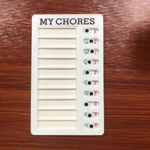 JAYQQ Plastic Chore Chart Erasable Reusable To Do List Board Durable Sliding Type Kids Responsibility Chart Home Study