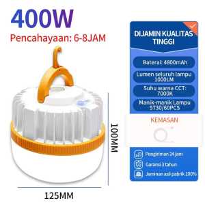 Lampu LED Emergency Darurat Gantung Portable Waterproof Tahan Air Outdoor Camping 300W 400W plus Magnet Kuat 3 Mode Baterai Besar 3600mAh 4800mAh 300 400 watt