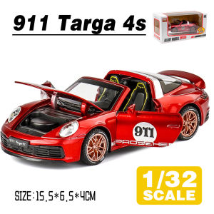 LEO 1:32 Porsche 911 Targa 4S Diecast โมเดล รถอัลลอยด์รถยนต์ของเล่นคอลเลกชันของขวัญสําหรับเด็กชายสาว ของเล่นเด็ก
