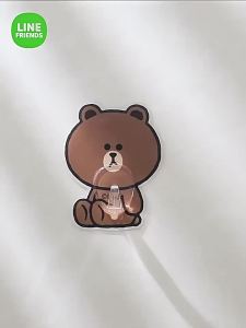 [Line Friends] ตะขอแขวนแบบไม่เจาะรูติดแน่นรับน้ำหนักติดผนังด้านหลังประตูห้องน้ำไม่มีร่องรอยเสื้อผ้าติดตะขอ
