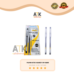 Pulpen Gel Hitech Squeezy Murah Hitec GP-SQ885  Pen Hi-TEC 0.28 mm 1 Lusin ( 12 Pcs) atk