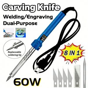 8 IN 1 60W Electric Heating Carving Knife Replaceable Soldering Iron Heating Perforated Cutting Tool