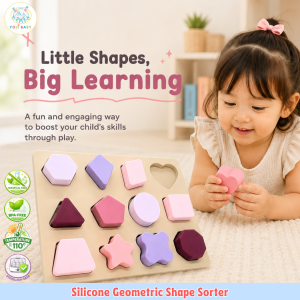 Yoji Baby Silicone Geometric Shape Sorter Baby & Kids Educational Montessori Toy Shape Puzzle