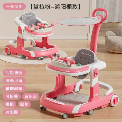 SG Stock Baby Walker 4 in 1 Multi-functional Music Anti O Leg Foldable Height Adjustable Walk Learning Music Push Toddler Car Baby Toy