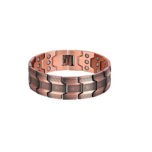 Enhanced Vintage Red Copper Wide Magnet Bracelet