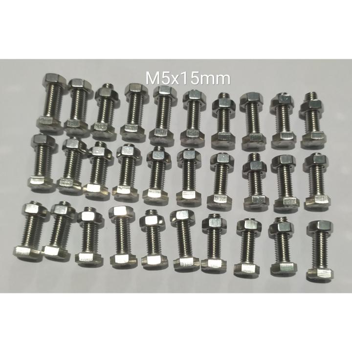 M5x15mm INOX 304 COMBO Bộ 30 Bu Long Con Tán M5 (5mm), 5 Li Một Phân ...