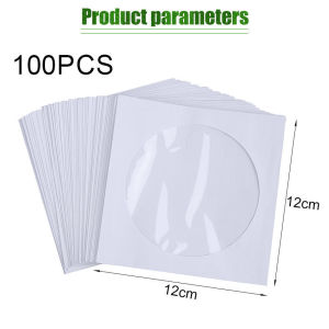 100Pcs CD DVD Disc Paper Cover Anti-scratch Sleeves Storage Bags 12cm Clear Window Blu-ray Envelope
