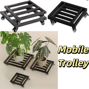 TIMES LORD Square Shape Movable Plant Pot Base Heavy Duty Flexible Wheels Universal Moving Dolly Position Adjustment Sturdy Structure Moving Base Home Use