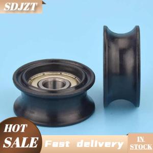 SDJZT 1Pcs 8x30x13mm U-shaped Bearing Roller Guide Wheel 608 Bearing Moving Pulley Rubber Roller Mute Elasticity Roller Pulley