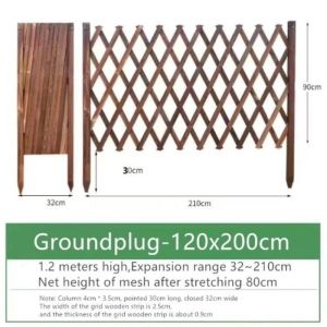 Garden Wood Fence Retractable Yard Fence Strong Outdoor Plant Flower Stand Mesh Fence Decor