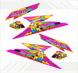 STIKER STRIPING MOTOR VARIASI HONDA BEAT KARBU TAHUN 2008-2011 MOTIF MINNION RUN