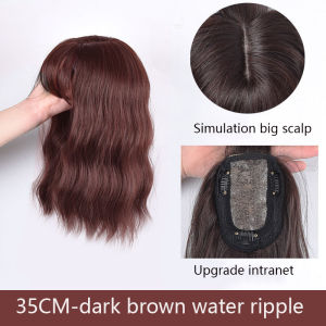 【Fast delivery】Woman Wig Long Hair Set Temperament Wool Roll Net Red Cute Instant Noodle Roll Corn Perm Natural Hair Replacement Block-时尚假发