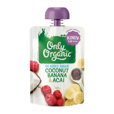 Only Organic Coconut Banana & Acai Smoothie 100G - From 1-5 Years