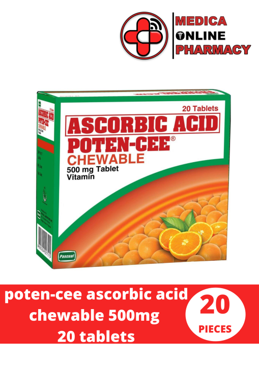 POTENCEE Ascorbic Acid Chewable 500mg 20 Tablets Lazada PH