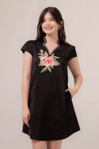 RIMINI- Dress Perempuan Gaun Satin Midi Cheongsam Imlek Merah XS-3XL -Aiming Dress 85887