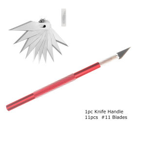 【จัดส่งจากกรุงเทพฯ】มีดงานแกะสลักตัดชุดกล่องเครื่องมือมีดผ่าตัดโลหะกันลื่น2ชิ้น + ใบมีด40ชิ้น PCB โทรศัพท์มือถืออุปกรณ์ทำมือ DIY