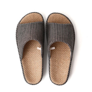 [Free Shipping] Linen Slippers Soft Home Cotton-Linen WomenS All-Season Indoor Breathable Spring-Summer High-Heeled Open-Toe Lightweight Non-Slip Odor-Resistant