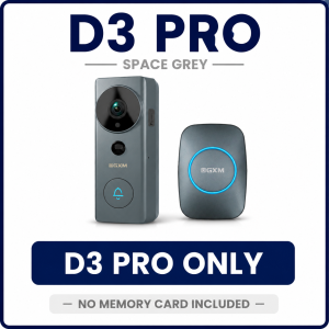 GXM D3 Pro 3K 5MP Smart Video Doorbell Camera Cordless Wireless Waterproof Rechargeable Battery Operated CCTV IP Camera Door Bell WiFi Indoor Home Security Surveillance Camera Wireless Battery DoorBell