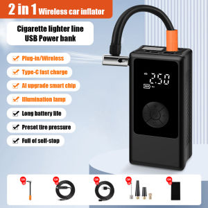Car Pump 3900mah Portable Digital Display Car Multi-function Air Pump Tire Air Pump 5-in-1 Pump / Tire Pressure / Lighting / Charging / Cigarette Lighter 多功能汽车充气泵