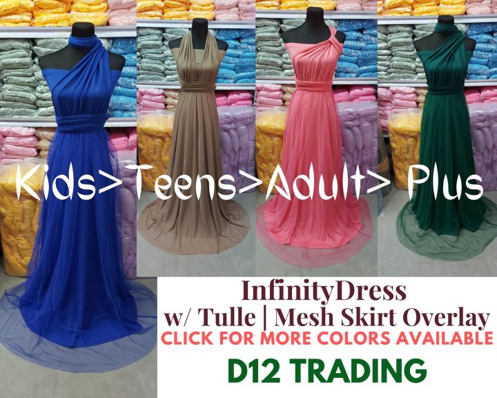 INFINITY DRESS WITH TULLE MESH for kids teens adults plus sizes Lazada PH