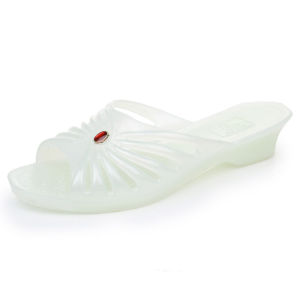 [Free Shipping] Jelly Mom Shoes for Women Summer Flat Soft Sole Non-Slip Crystal Sandals Retro Vintage Nostalgic Plastic Shoes