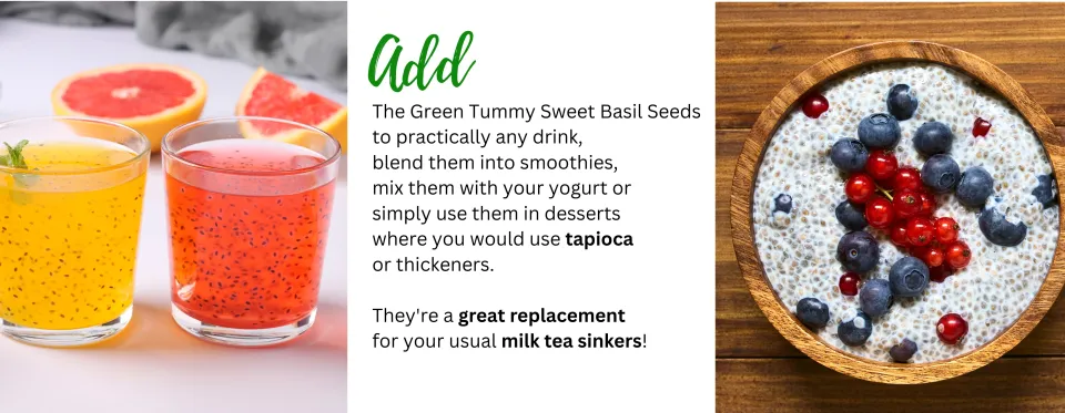 The Green Tummy Organic Edible Basil Seeds Sweet Sabja Superfood