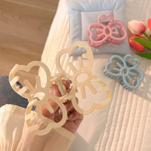 Christmas gift 【AYLMER】 Korean Cute Bowknot Hair Clip Plastic Claw Clip Candy Color Crab Hair Clip For Girls Sweet Hair Claw Hair Accessories For Women