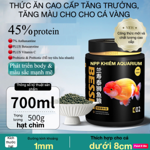 CÁM BESSN: Cá cảnh cá vàng cám nổi và cám chìm độ đạm >= 42%+ VITAMIN+ KHOÁNG BỔ SUNG