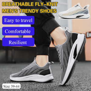 Popular soft-soled comfortable arch casual fly-knit mens shoes