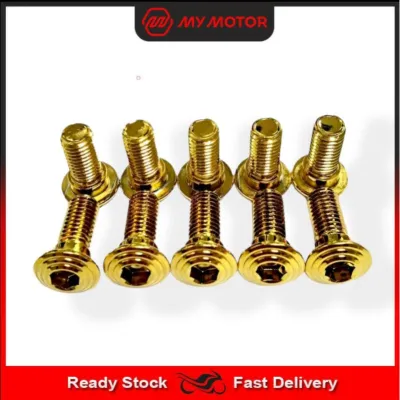 1pc TITANIUM/GOLD DISC PLATE SCREW FRONT & REAR DISC SCREW SCREW DISC Y15ZR LC135 Y125Z SRL115 SCREW PIRING LC Y15 SRL
