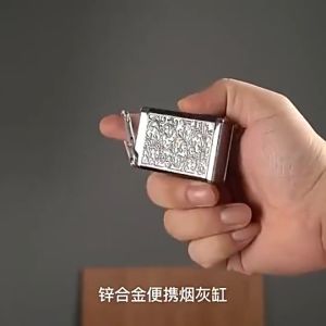 WildPioneer Portable Mini Pocket Ashtray With Lid Windproof Leakproof Metal Case Keychain Asbak Mini Outdoor Travel