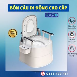 (Bảo hành 1 năm) Bồn cầu di động chống mùi - Toilet di chuyển dành cho người già phụ nữ có thai không tiện đi lại có tựa lưng êm ái có tay vịn chắc chắn chịu tải lên đến 200kg