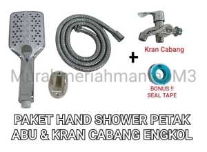 PAKET HAND SHOWER PETAK & BULAT + KRAN CABANG