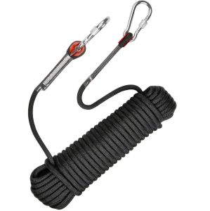 【COD/Original】10 meters 10mm Utility Rope with 2 Steel Carabiner Outdoor Activities Rescue/Safety/ Escape/Climbing Safety Rope Climbing Rappelling Rescue Escape
