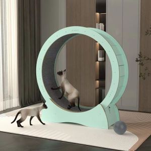 Cat Treadmill Running Wheel Wooden Interactive Anti-depression  Tread Exercise Fun fitness silent roller stable