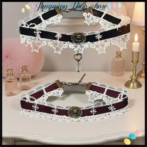 【Jumpping】 Gothic Punk Steampunk Necklace Christmas Ribbon Lace Choker Collar Necklace
