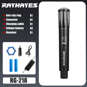 RAYHAYES Professional Wireless Microphone UHF Rechargeable Dynamic Microphone for Karaoke Performance