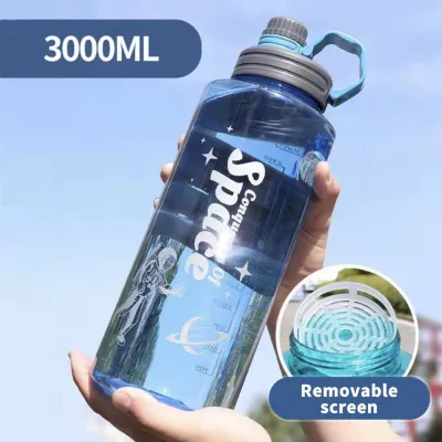 【COD】Large Capacity Sports Water Bottle 1100/1500/2000/3000ML Outdoor Travel Portable Leak-proof Shaker Bottle Plastic Drinkware for Tour Gym
