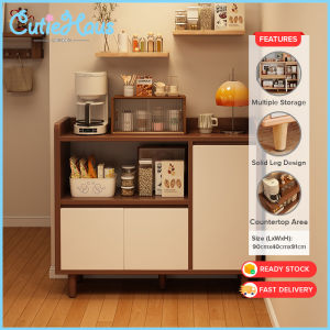 CUTIEHAUS Nordic Kitchen Organizer Storage Cabinet Minimalist Design with Microwave Rack Kabinet Simpanan Minimalis - Fulfilled by Cutiehaus