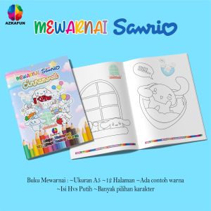 Buku Mewarnai anak edisi Sanrio - Kuromi cinnamoroll my melody sanrio