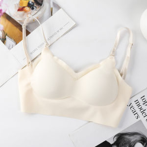 MeooLiisy Backless Bras for Women Ice Silk Seamless Beautiful Back Slip Vest Underwear Push Up Tube Top Full Cup