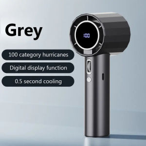 GS5 Portable Handheld Turbo Fan 6000mAh 100 Gear High-Speed Cooler Rechargeable Digital Display Fan