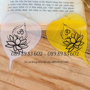 Lá Bồ Đề In hình - Chữ OM (Cầu Bình An – May mắn Ốp điện thoại Hàng loại 1) - Quà Tặng Ý Nghĩa