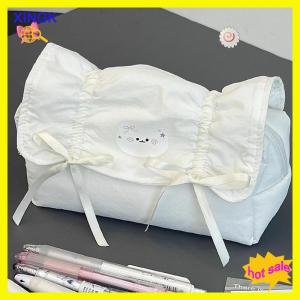 XINGK กระเป๋าดินสอรูปโบว์น่ารักกระเป๋าปากกานักเรียนกระเป๋าใส่เครื่องเขียนความจุมาก