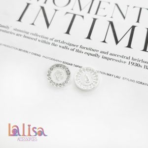 กระดุมดอกกุหลาบประดับเพชร alloy button 82791-18mm