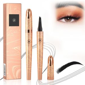 Magic Eyebrow PencilUpgrade 3D Microblading Eyebrow Tattoo Pencil 4 Fork Tip Contouring Pen Fine Stroke Microblading Eyebrow Pencil with Micro-Fork Tip Creates Natural Makeup