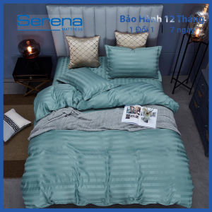 Chăn ga gối nệm 5 món lụa 3f SERENA chính hãng bộ vỏ bọc chăn ga drap grap ra gối nệm đệm trải giường mát lạnh 5 món lụa 3f đẹp người lớn chần bông cao cấp - hệ thống nệm