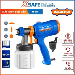 Máy phun sơn cầm tay dùng điện WADFOW công suất 450W 220V Súng phun sơn điện đa năng áp suất phun 0.1-0.2bar bình chứa 800ml độ nhớt tối đa 100DIN béc phun 2.0mm