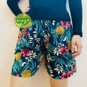 Quần đùi mặc nhà nam nữ - Quần đùi lanh họa tiết hoa quả HOT nhiều màu cực XINH 2024 - Hugo Shop