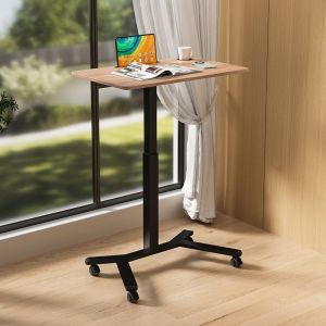 LZ-Pneumatic lifting desk mobile office desk standing workbench adjustable computer desk sofa side table bedside table